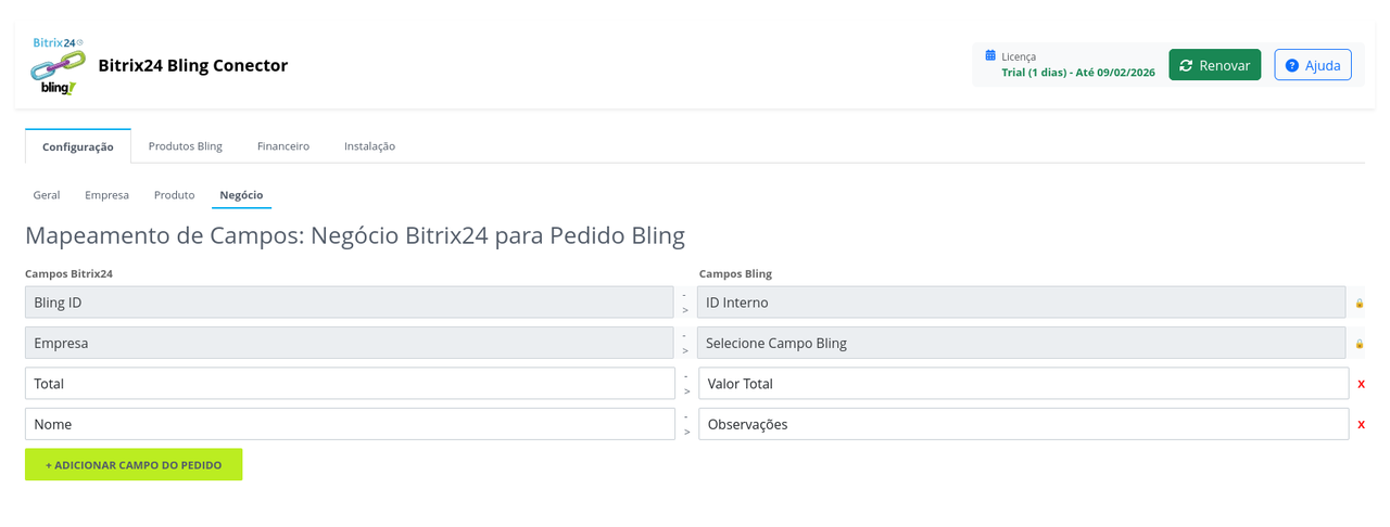 Configuração de Negócio - Parte 1