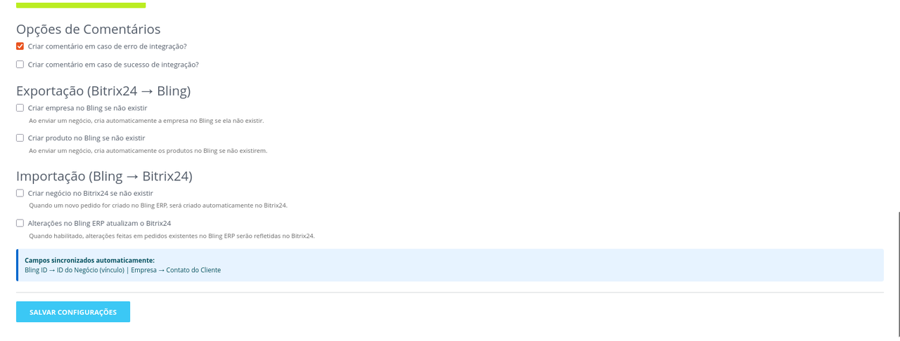 Configuração de Negócio - Parte 3